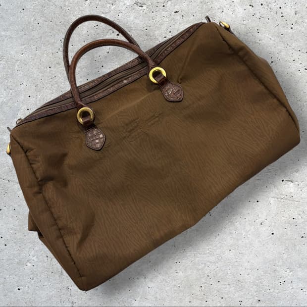 발렌시아가 빈티지 악어가죽 브라운 토트백