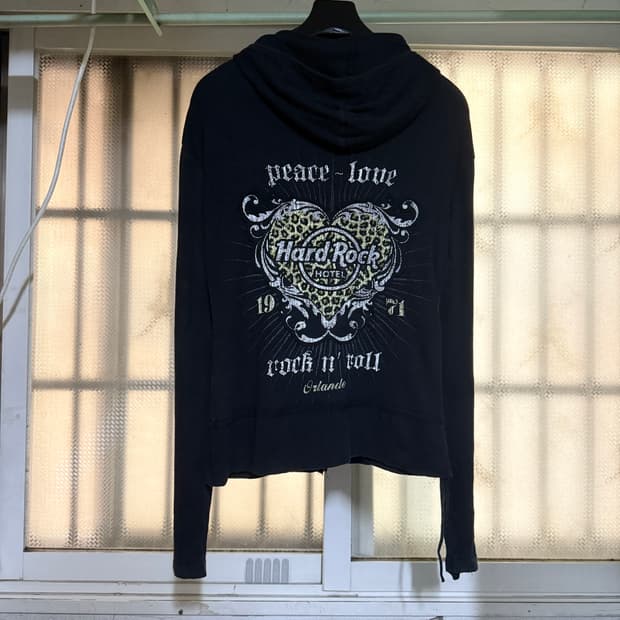 하드락호텔 아일렛 레이스 패치워크 후드집업