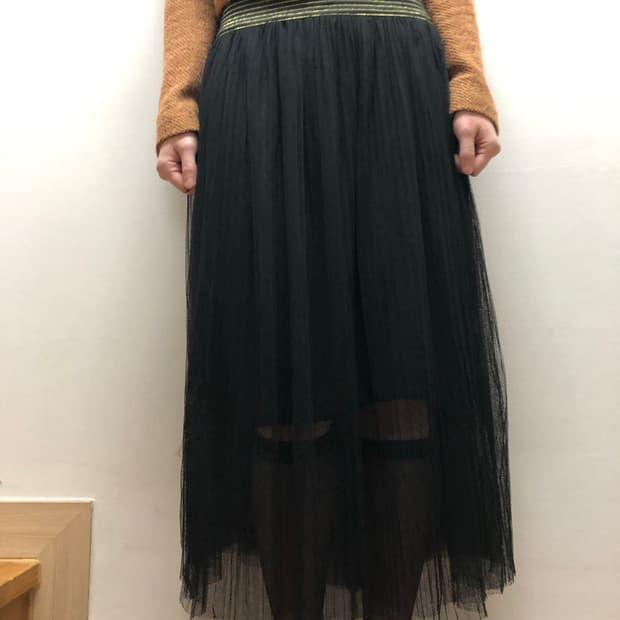 빈티지 블랙 레이스 스커트