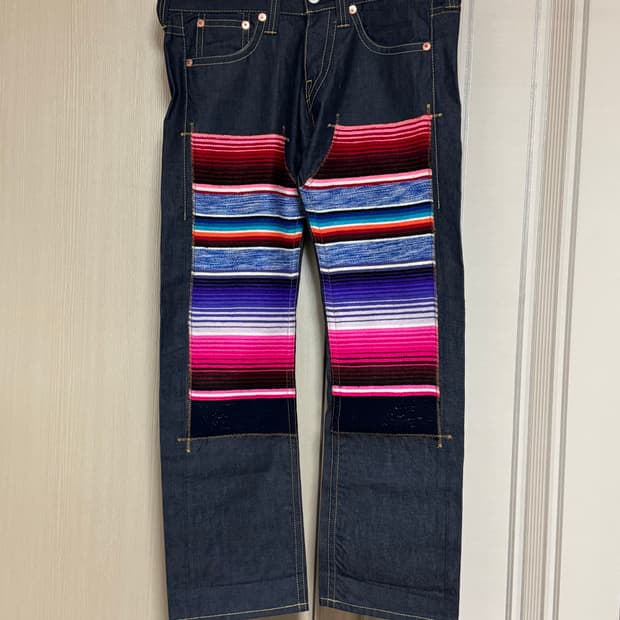 M 준야와타나베 자미로콰이 리바이스 패치 데님 진 