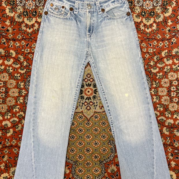 [32] 트루릴리전 조이 슈퍼T 부츠컷 연청 데님팬츠 