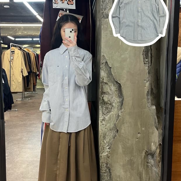타미힐피거 스트라이프 셔츠 스카이블루XS #csz3490