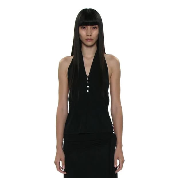 파르티멘토우먼 버튼업 홀터넥 나시