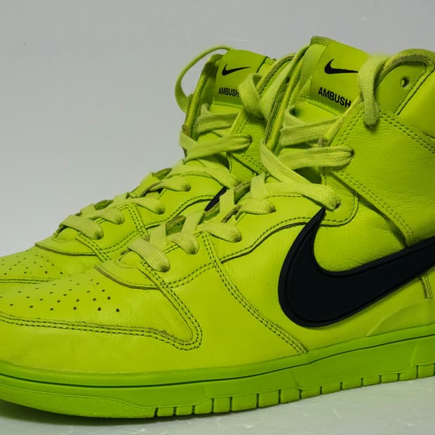 나이키 앰부쉬 덩크 하이 플래시 라임 285mm