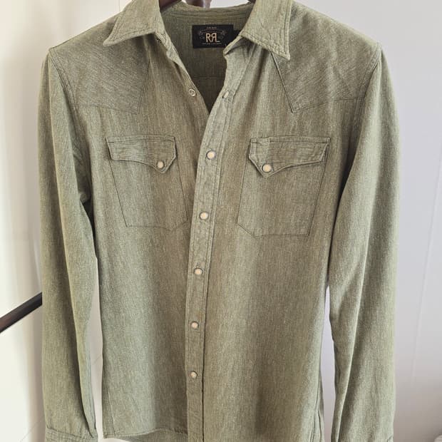 ​[RRL] 더블알엘 올리브 웨스턴 셔츠 (M) - 국내정판