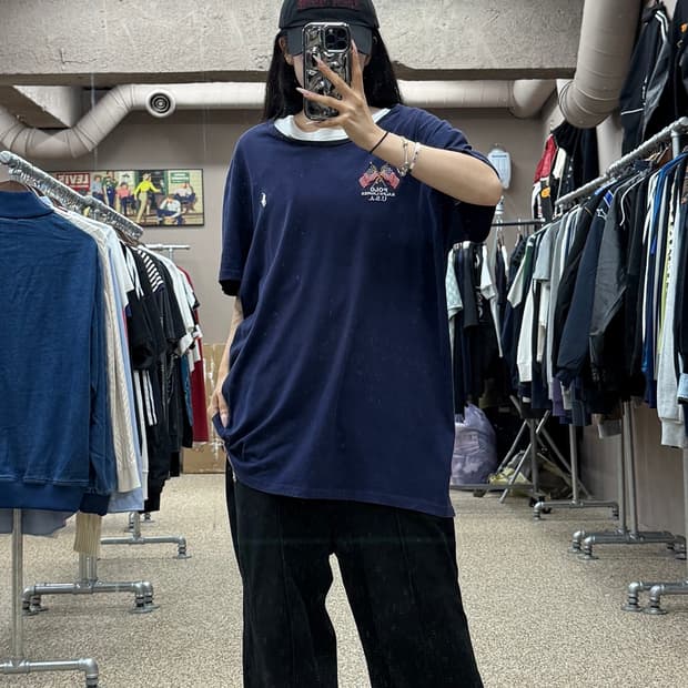 폴로 랄프로렌 성조기 자수 반팔 티셔츠 S50