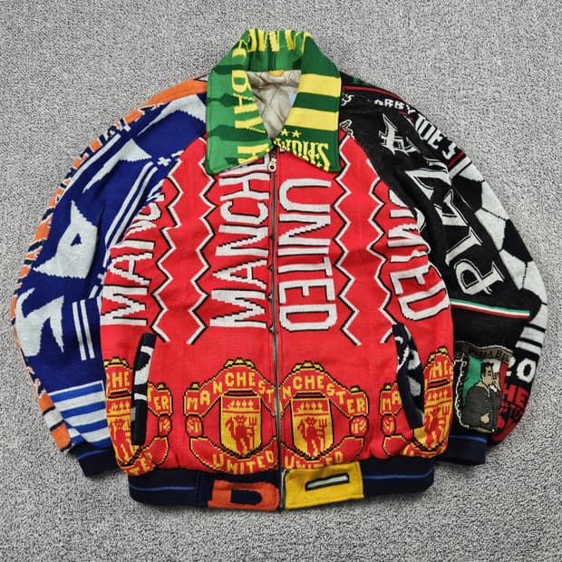 리메이크 풋볼 머플러 니트집업 자켓 ( XL ) / 9969