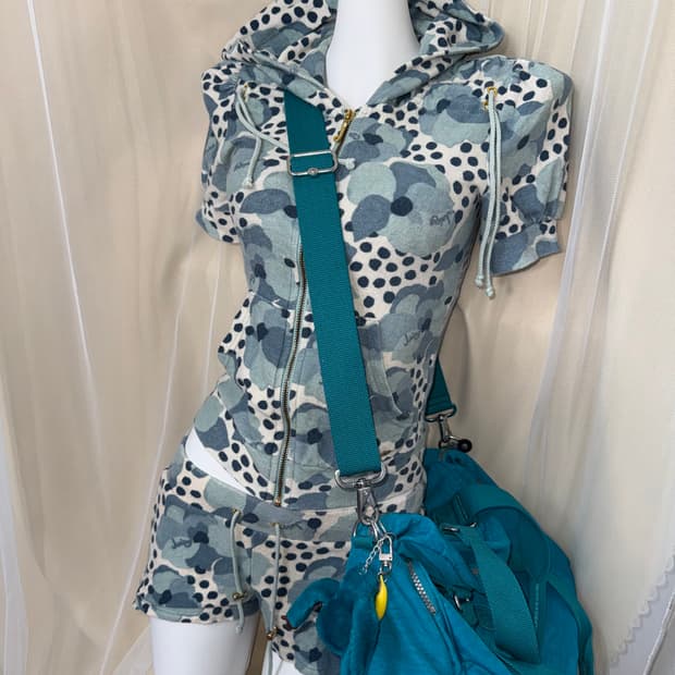 S Juicy Couture 도트 반팔 스카이블루 셋업