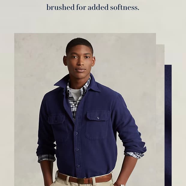 폴로 랄프로렌 샤모아 워크셔츠 네이비