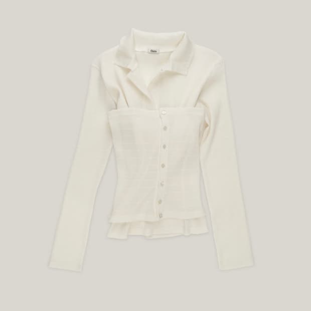 아우로 PLEATS LAYERED SHIRTS [ CREAM ]