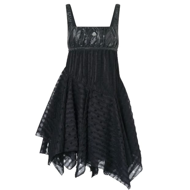 SQUARE NECK LACE DRESS BLACK