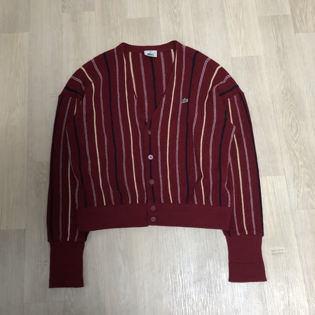 (95-100) 90's 라코스테 LACOSTE 양두조직 울 가디건
