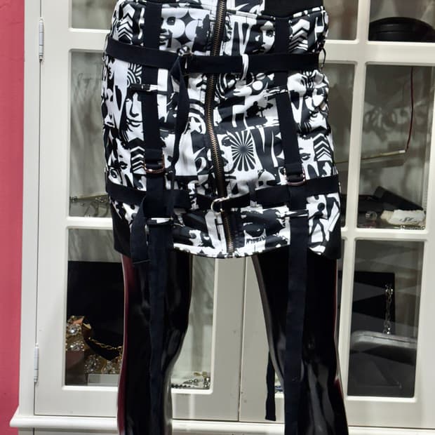 hysteric glamour 히스테릭 글래머 스트랩 디테일 패턴 스커트