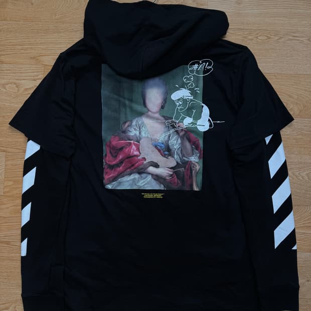 오프화이트 남성 마리아나 후드티셔츠