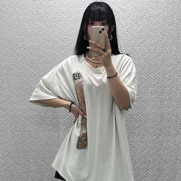 빈티지 스트릿 펑크 모터사이클 레이싱카 반팔티 2XL C13987