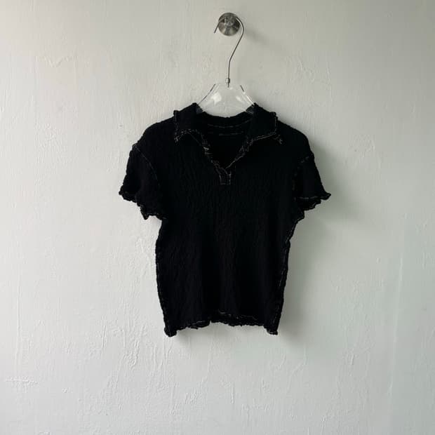 이세이미야케 플리츠 카라넥 탑 