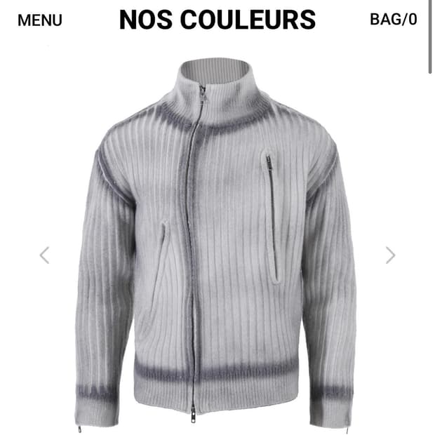 노쿨러스 SPRAY KNIT ZIP-UP CARDIGAN WHITE