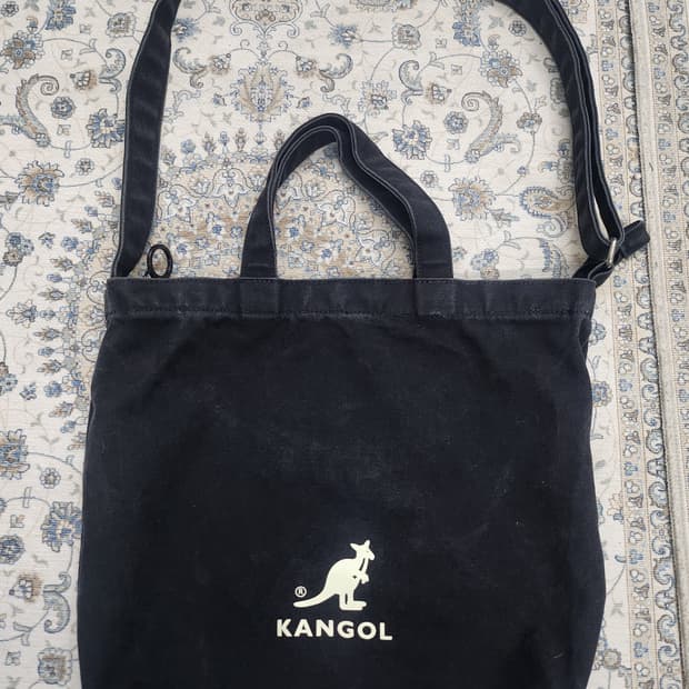 캉골 블랙 캔버스 토트백 겸 숄더백