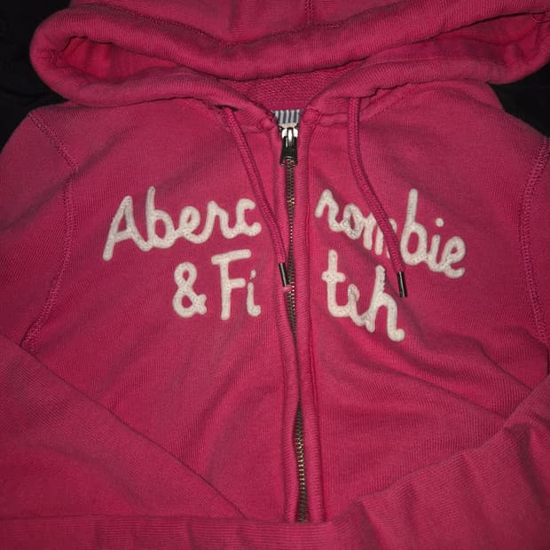 아베크롬비 y2k 핫핑크 붙는핏 후드집업 M