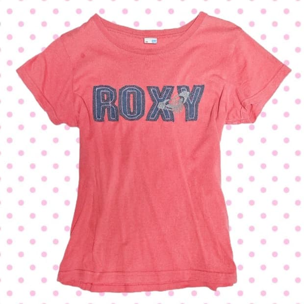 Roxy 코랄 핑크 y2k 러블리 티셔츠