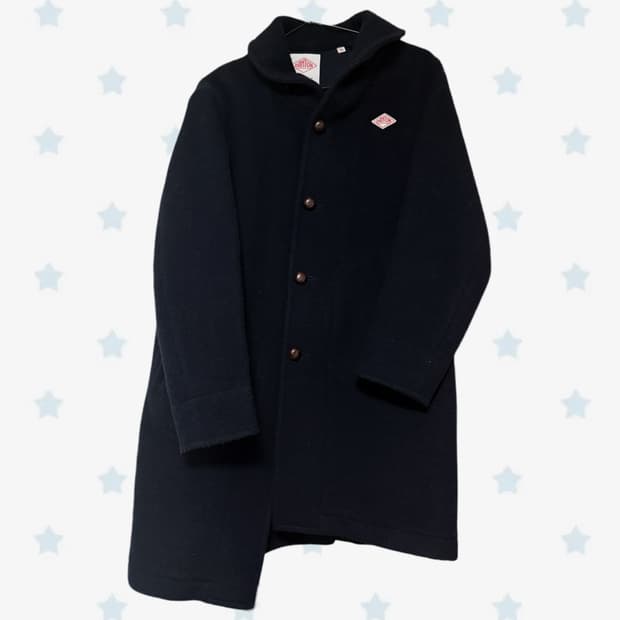 단톤 핀터깔 대장 네이비 사선 코트 