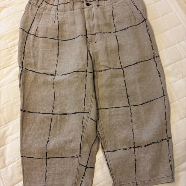 안셀름 린넨 체크 팬츠