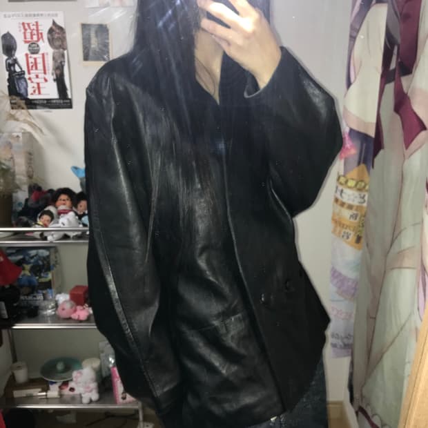 램스킨 카라리스 투버튼 레더자켓