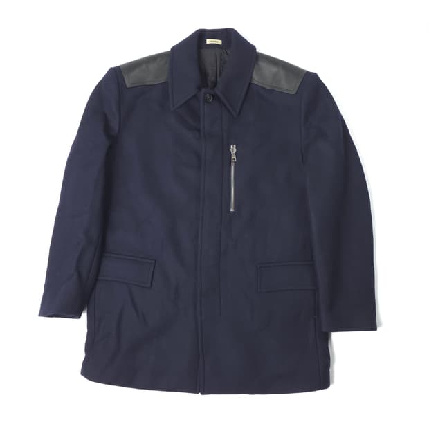 시스템 믹스매치레이어 울 코트 네이비 (105)