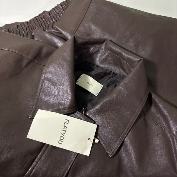 택달린새것 우먼FREE 플랫유 브라운 레더자켓