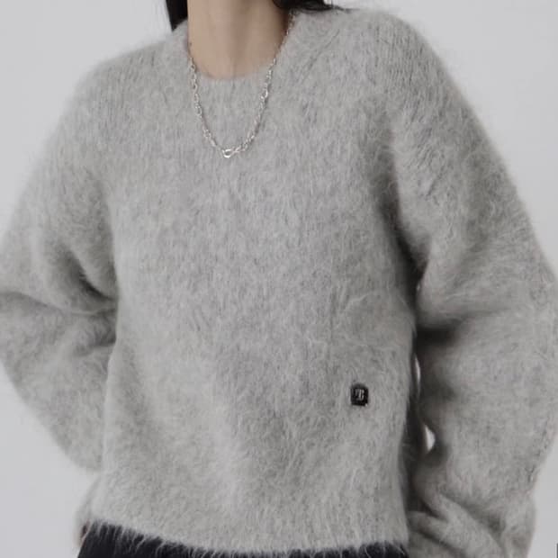 트리밍버드 알파카 니트 그레이