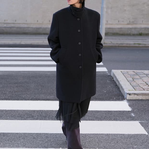 OVERSIZED SINGLE COAT (DARK NAVY)