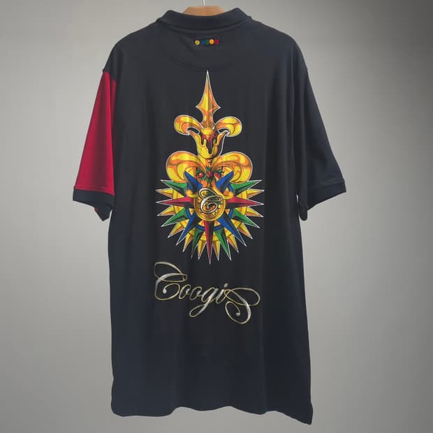COOGI 쿠지 정품 금사 자수 반팔 티셔츠 빅사이즈 힙합 카라티 110