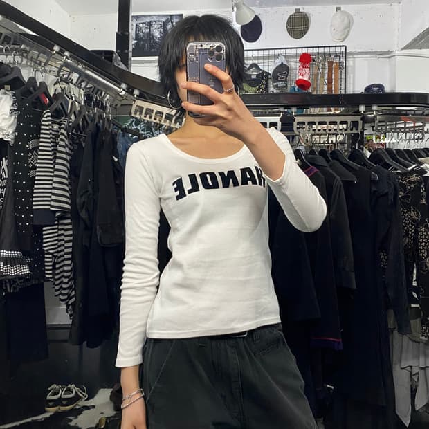 Vanity face 레터링 슬림핏 티셔츠