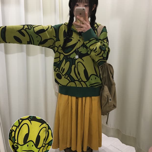 disney pattern hoodie zip-up