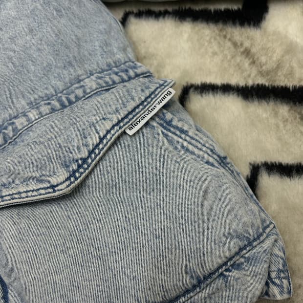 [실측L]알렉산더왕 오버사이즈 데님 블리치 패딩/연청