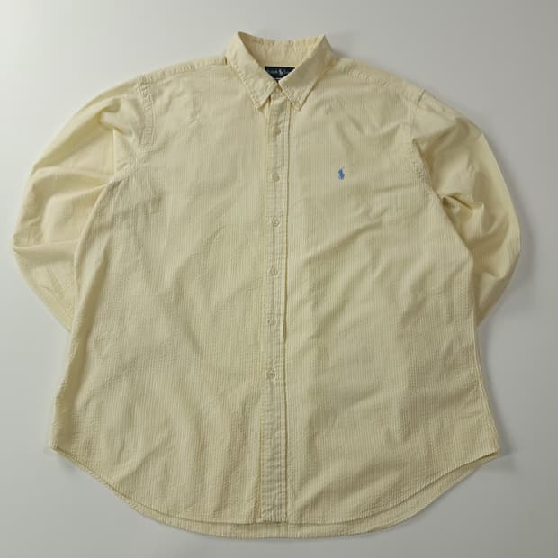 CA398 2XL 폴로 00s 시어서커 버터 옐로우 셔츠 남방