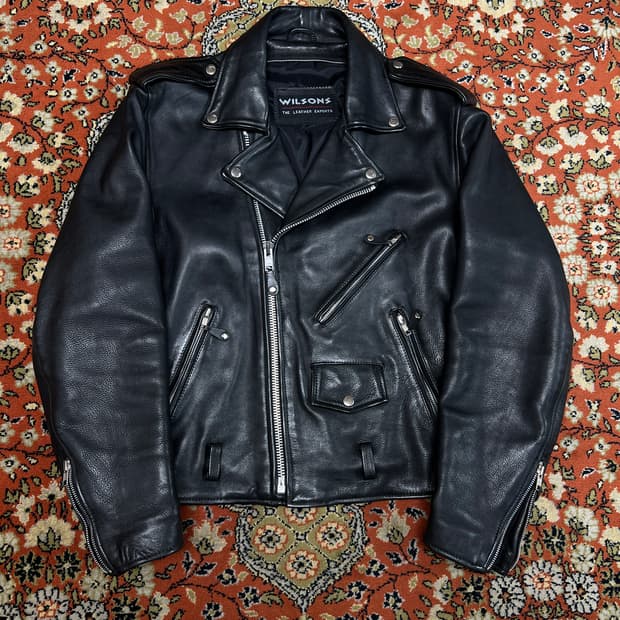 [XL] 윌슨레더 소가죽 더블 라이더 가죽자켓