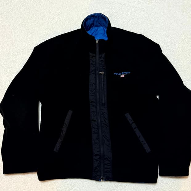 Polo Sport 폴로 스포츠 90s 블랙 플리스 양면 리버시블 자켓