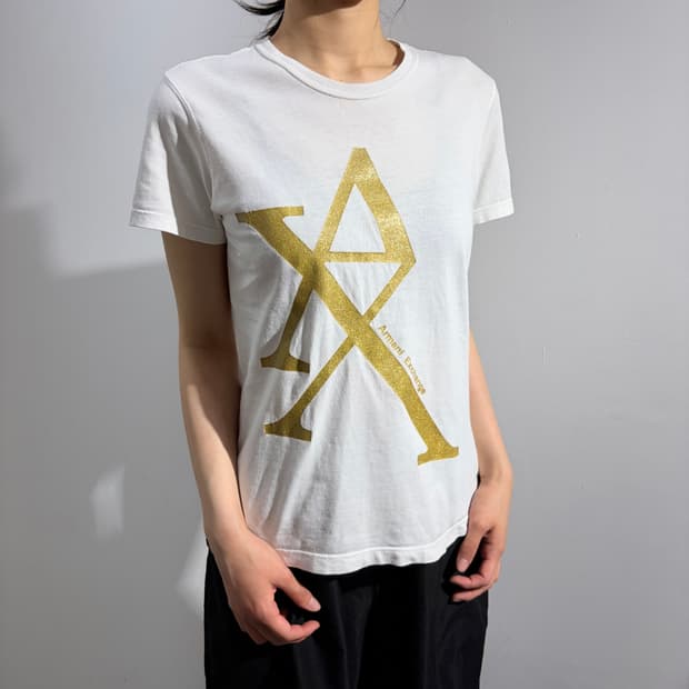 Armani Exchange 골드 프린트 반팔 티셔츠