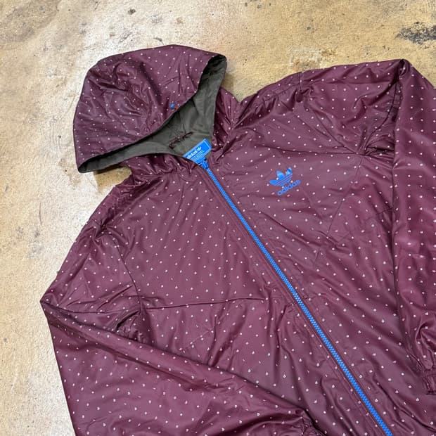 [정품/95] 아디다스 후드 바람막이 점퍼 버건디 b19