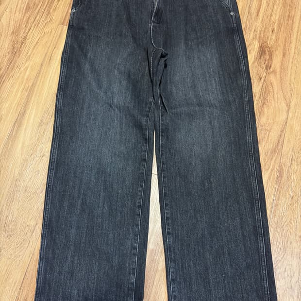 러프사이드 드레이프 데님 워시드 블랙