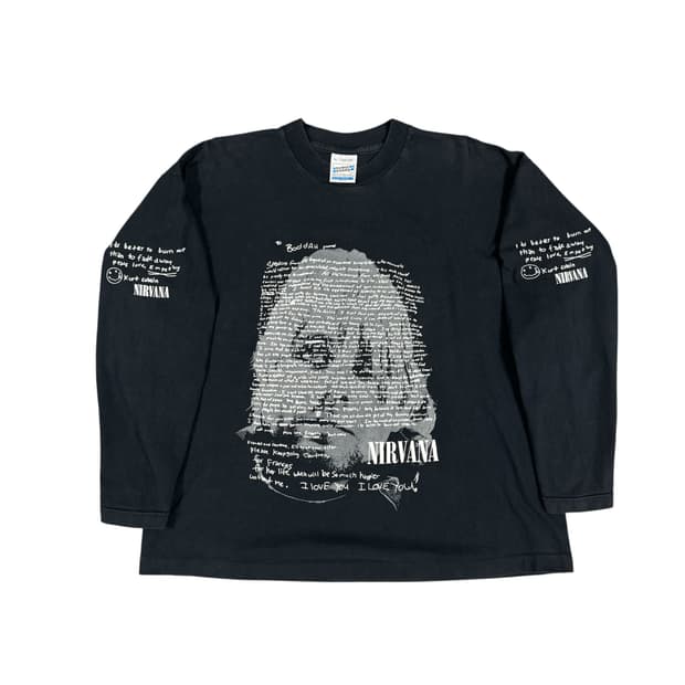 빈티지 90s Nirvana 너바나 커트코베인 유서 롱슬리브
