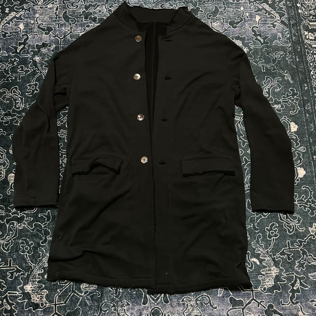 Niche black long cardigan