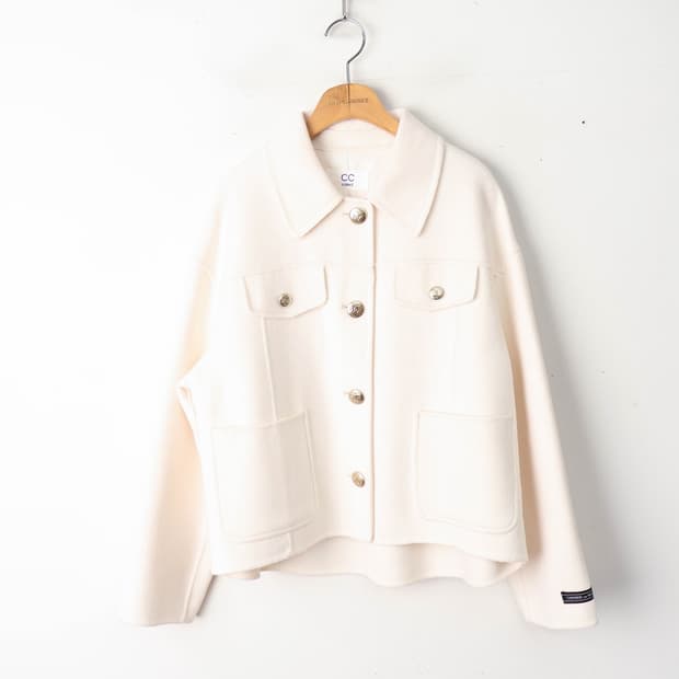 55/씨씨콜렉트 캐시미어 블렌드 플랩 디테일 숏코트