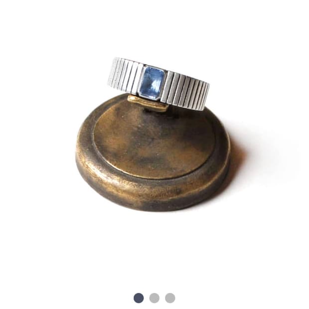 윌리앤더피 스트립 큐빅 실버링 16.5호 (올리브)