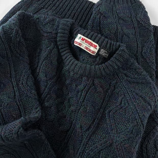 80~90s 빈티지 맥그리거 케이블 니트 스웨터
