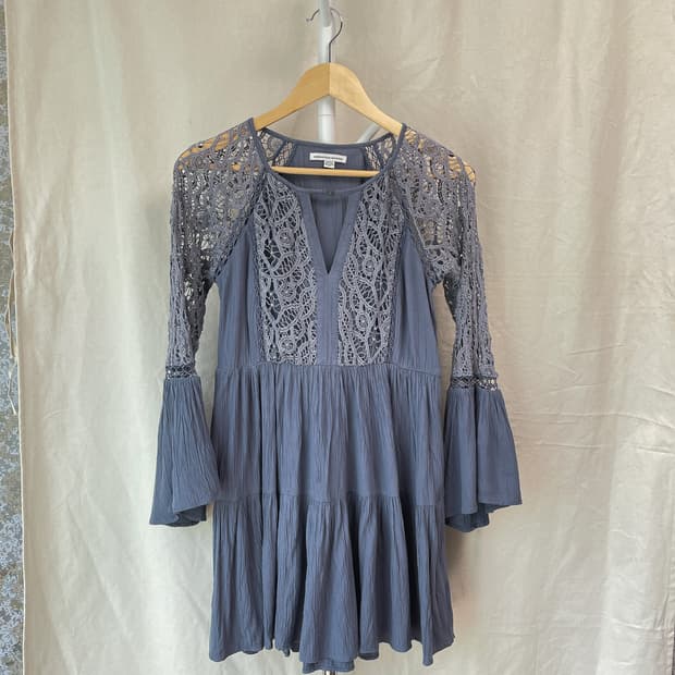 American Eagle 레이스 보헤미안 플레어 블라우스