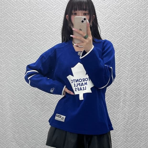 리복 NHL 토론토 메이플 리프스 하키 져지 롱슬리브 L C12096