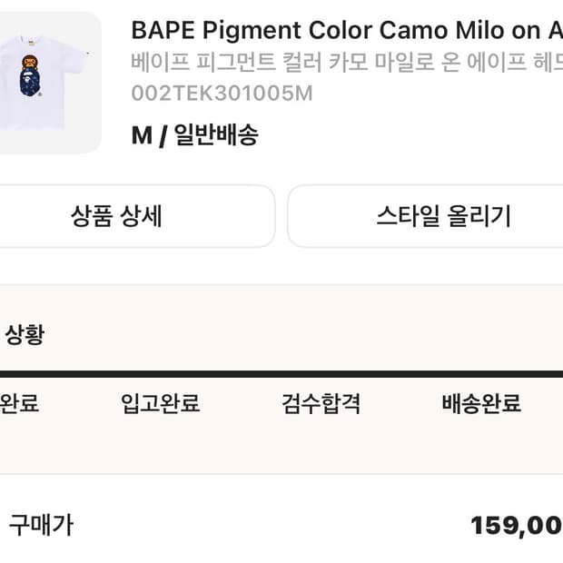 베이프 카모 반팔티 M