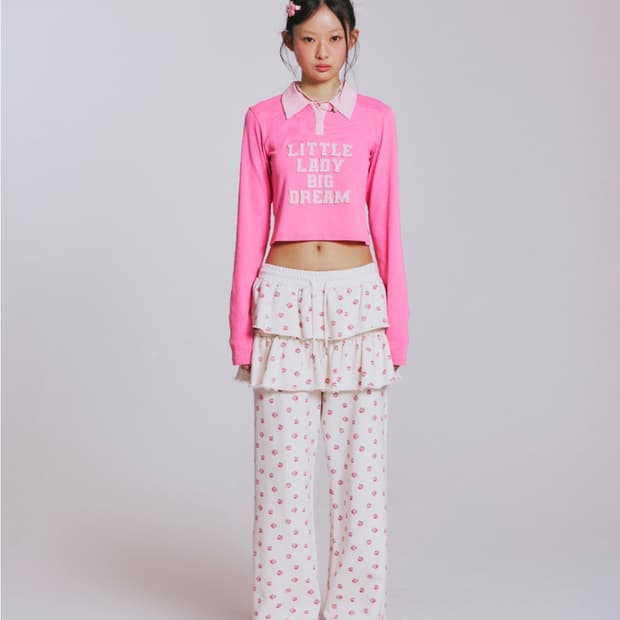 유희 YOUHEE 플라워 패턴 츄리닝 바지